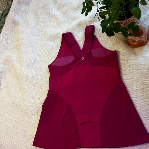 VGC Lululemon Pink Cross Front Top w/ built in Bra - Picture 2 of 6